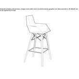 Polypropylene stool with armrests Fiesse