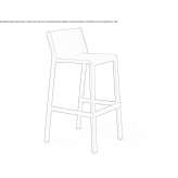 High stool with backrest and footrest Tiana