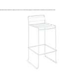Steel garden stool with backrest Doullens
