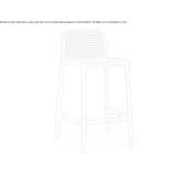Stool made of fiberglass polypropylene, stackable Drap
