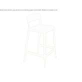 High polypropylene stool, stackable Tilff
