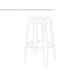 Tall bar stool made of steel Serole
