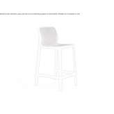 Stackable fiberglass stool with backrest Kulmbach