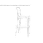 High polycarbonate garden stool, stackable Meltina