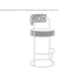Tall, steel garden stool with backrest Suesel