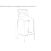 Aluminum garden stool with backrest Citerna