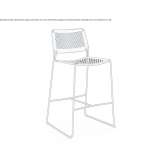 Tall, steel garden stool with backrest Caresana