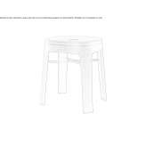 Low steel stool Serole