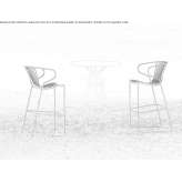Steel garden stool on a sled base with armrests Serboeni