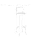 Tall steel stool with integrated cushion and footrest Clovelly