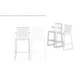 High stackable stool with armrests Assai