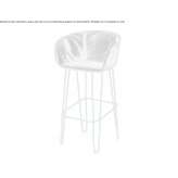 High upholstered steel stool with backrest Huachos