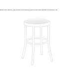 Low steel stool with integrated cushion Clovelly