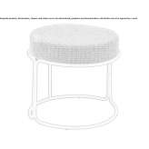Low stool made of powder-coated steel Suesel