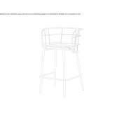 Garden stool made of powder-coated steel Maguri