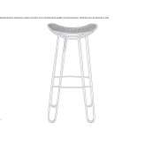 High metal stool with footrest Monino