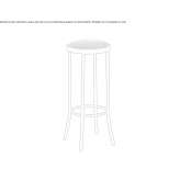 Tall steel stool with integrated cushion and footrest Clovelly