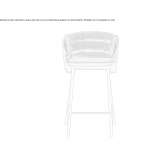 Upholstered stool with footrest Maguri