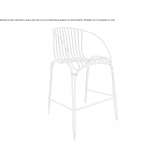 Garden stool made of galvanized steel with armrests Badia