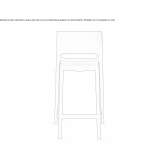 High stool with footrest, stackable Susacon