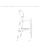 High polypropylene stool, stackable Ovington