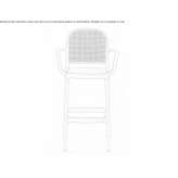 Stool made of high-quality technopolymer with armrests Alconaba