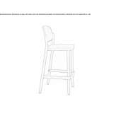 High polypropylene stool, stackable Ovington