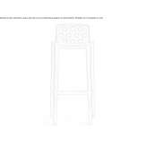 Stool made of high-quality technopolymer with footrest Beecher