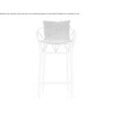 Powder-coated steel stool with integrated cushion Bussang