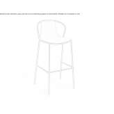 Stool with backrests made of high-quality technopolymer Argeselu