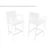 High fabric stool with footrest Chardon