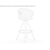 Swivel fabric stool on trestles Chiva