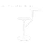 Swivel garden stool in stainless steel and wood Fossby