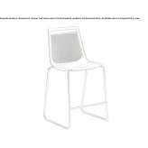 Technopolymer stool with a high base Rozzano