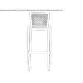 Stool made of high-quality technopolymer with footrest Zoquite