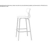 High polypropylene stool with footrest Limerle