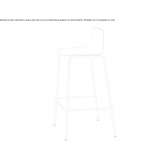 High polypropylene stool with footrest Marcala