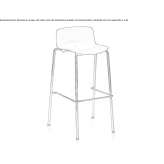 High polypropylene stool, stackable Spasovo