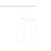 High stool with polypropylene base and backrest Absam