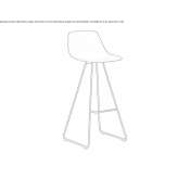 A high sleigh-shaped stool with a footrest Etalans