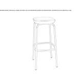 High garden stool with footrest Kastoria