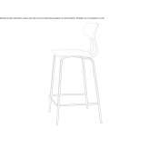 Polypropylene stool with backrest Limerle