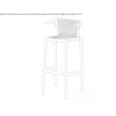 Stool made of high-quality technopolymer with armrests Zoquite