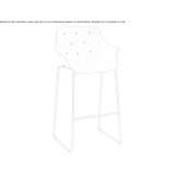 High stool on a sled base with armrests Atil