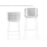 Upholstered metal stool with backrest and footrest Otepaeae
