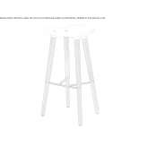 High stool made of wood and polypropylene Horia