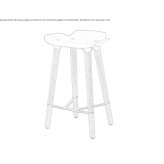 Stool made of wood and polypropylene Horia