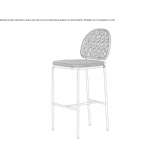 Powder-coated aluminum stool with footrest Kalamos