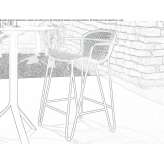 Tall, stackable aluminum stool with armrests Sesma