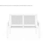 Technopolymer garden bench with armrests Buritama